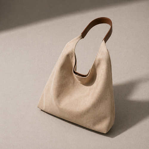 Dam Väska i Mocka Stil – Stor Axelväska med Hög Kapacitet Vintage Design