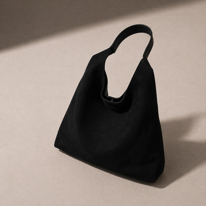 Dam Väska i Mocka Stil – Stor Axelväska med Hög Kapacitet Vintage Design