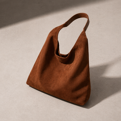 Dam Väska i Mocka Stil – Stor Axelväska med Hög Kapacitet Vintage Design