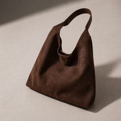 Dam Väska i Mocka Stil – Stor Axelväska med Hög Kapacitet Vintage Design