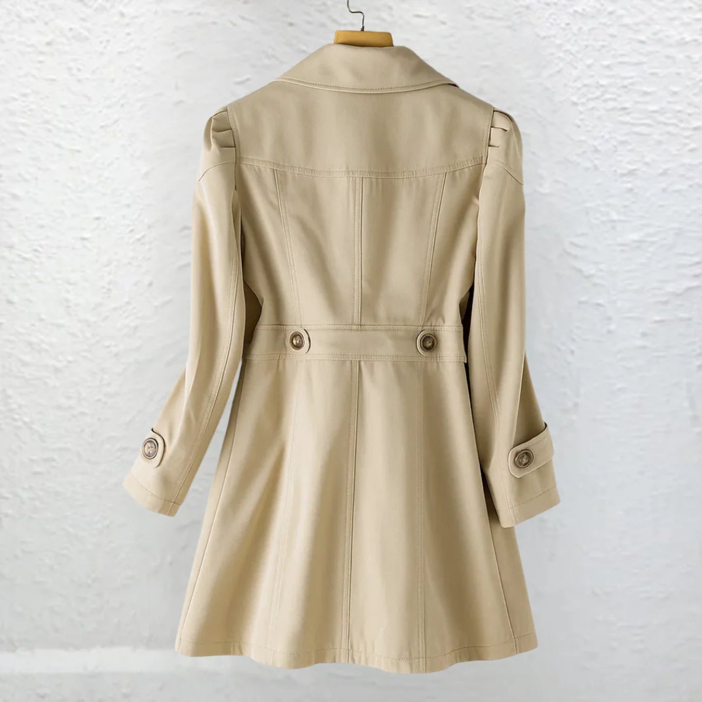 Elegant Trenchcoat Dam – Jacka med Knappar & Stilren Passform