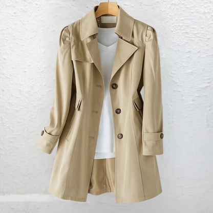 Elegant Trenchcoat Dam – Jacka med Knappar & Stilren Passform