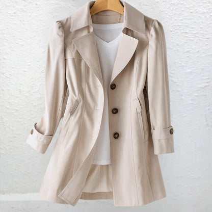 Elegant Trenchcoat Dam – Jacka med Knappar & Stilren Passform