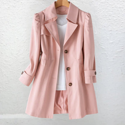 Elegant Trenchcoat Dam – Jacka med Knappar & Stilren Passform