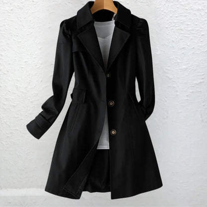 Elegant Trenchcoat Dam – Jacka med Knappar & Stilren Passform